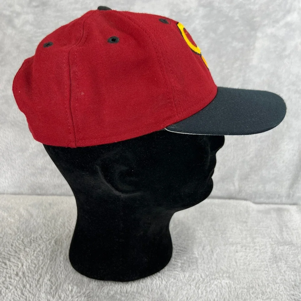 Clovis West New Era Embroidered Logo Snapback Hat Red Black Baseball Hat Fresno